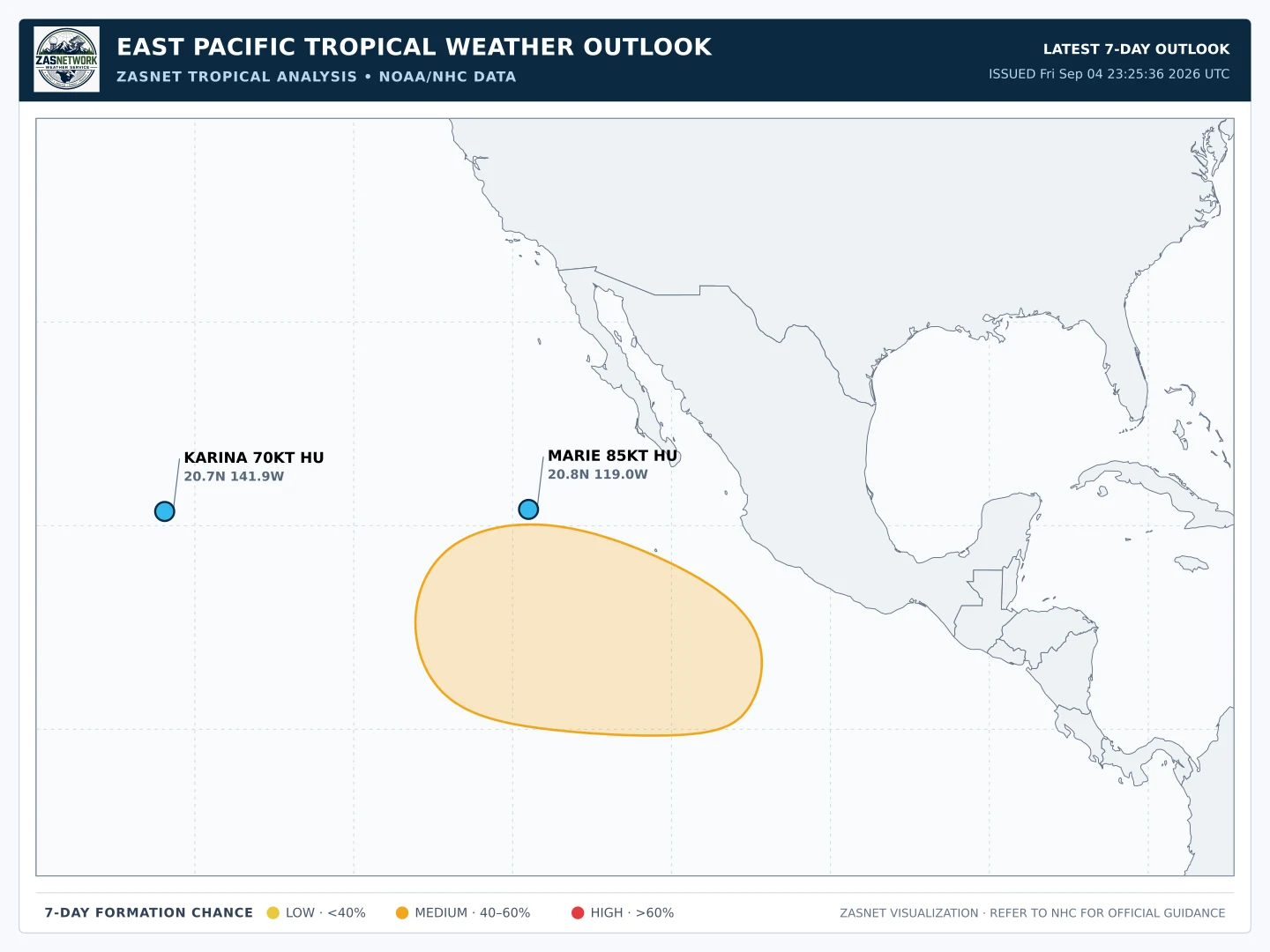 Latest East Pacific tropical weather outlook